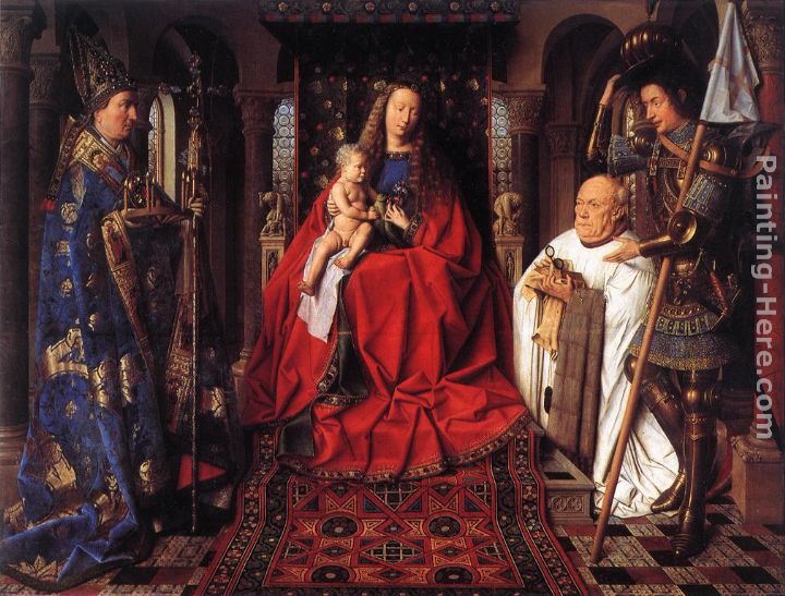 The Madonna with Canon van der Paele painting - Jan van Eyck The Madonna with Canon van der Paele art painting